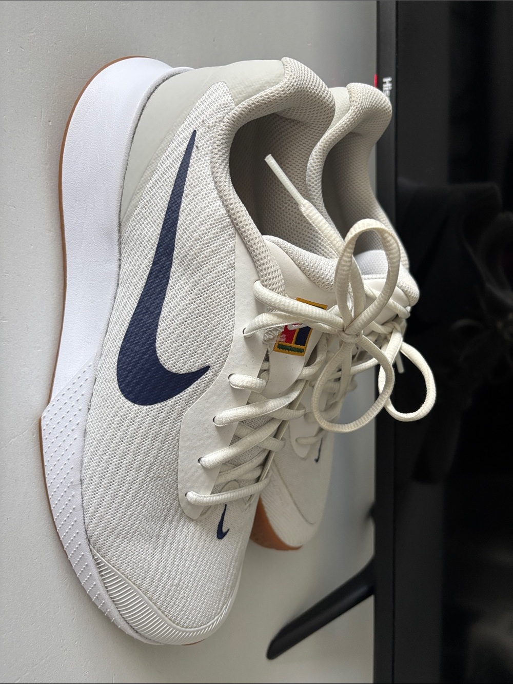 Nike court white and Navy Low-Profile Running Sneakers